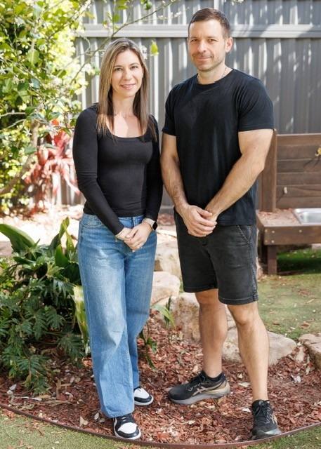 Marie and Chris, founders of Teenie Weenies, in the centre garden