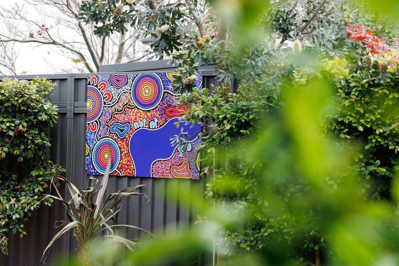 Aboriginal artwork in the garden