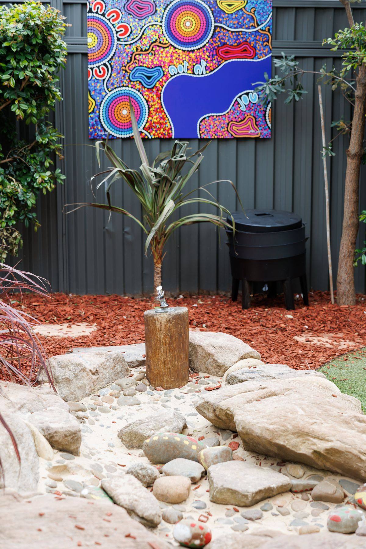 Garden with worm farm